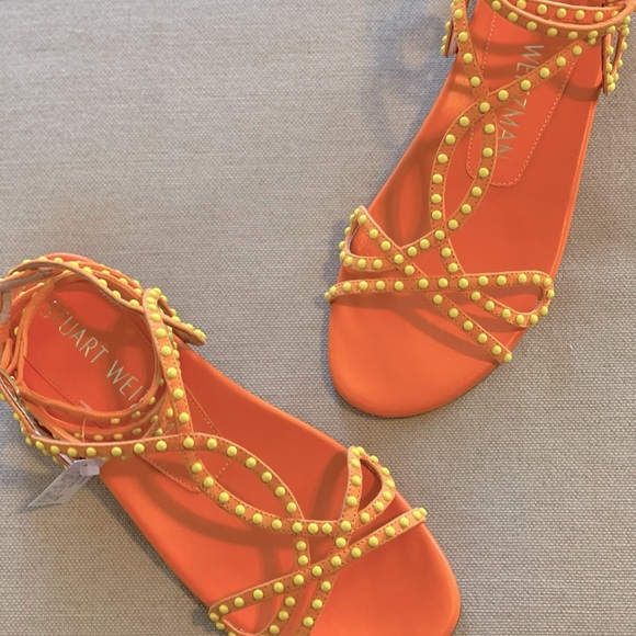 STUART WEITZMAN  Leya Beaded Leather Sandal - Women’s Size 6.5 - NEW IN BOX - Picture 5 of 8